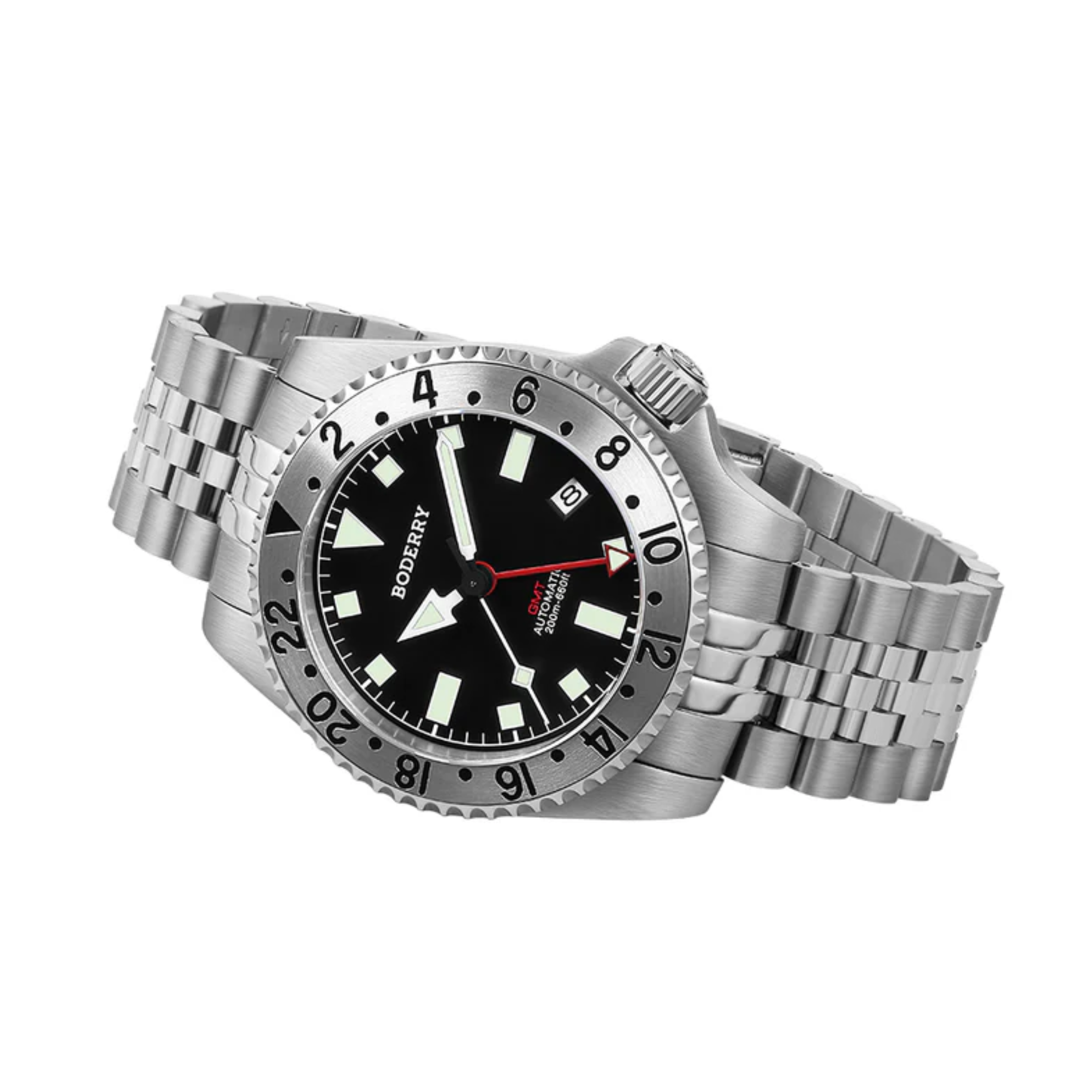 ADMIRAL GMT - 200M Waterproof Titanium Automatic Diver Watch | Black-Ti