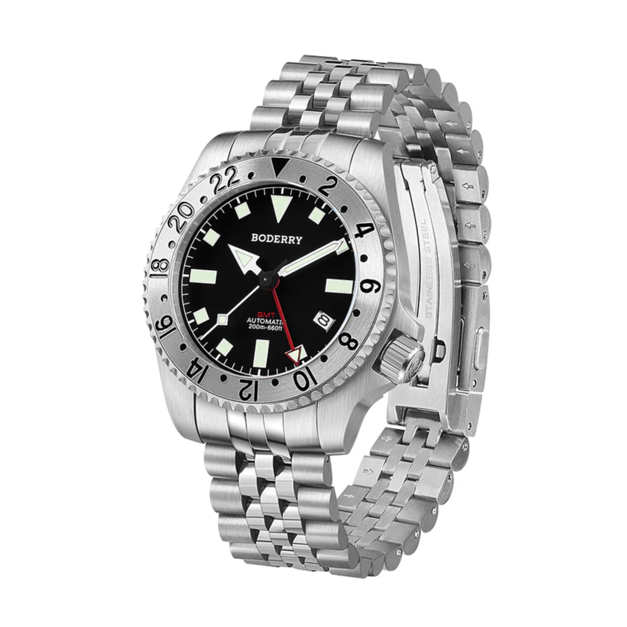 ADMIRAL GMT - 200M Waterproof Titanium Automatic Diver Watch | Black-Ti