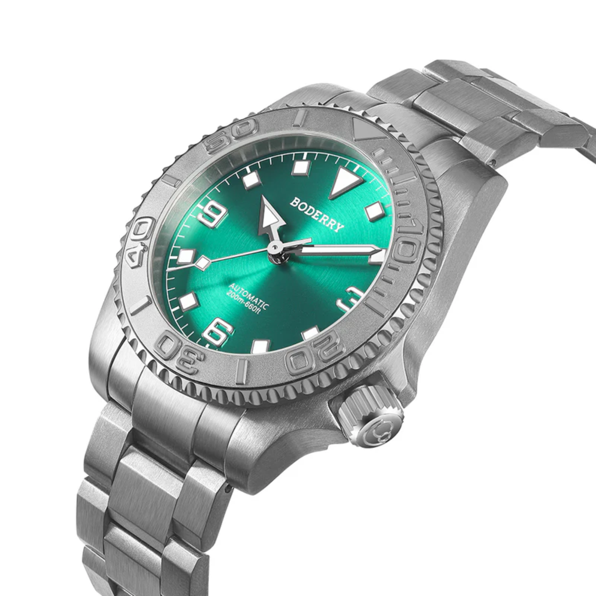 ADMIRAL 3-Hand No-Date - 200M Waterproof Titanium Automatic Diver Watch | Aurora Green