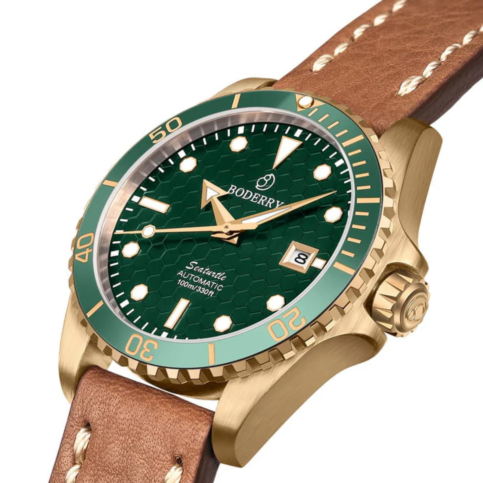 SEATURTLE.OCEAN(BRONZE) - Automatic Bronze Diver Watch | Turtle Green