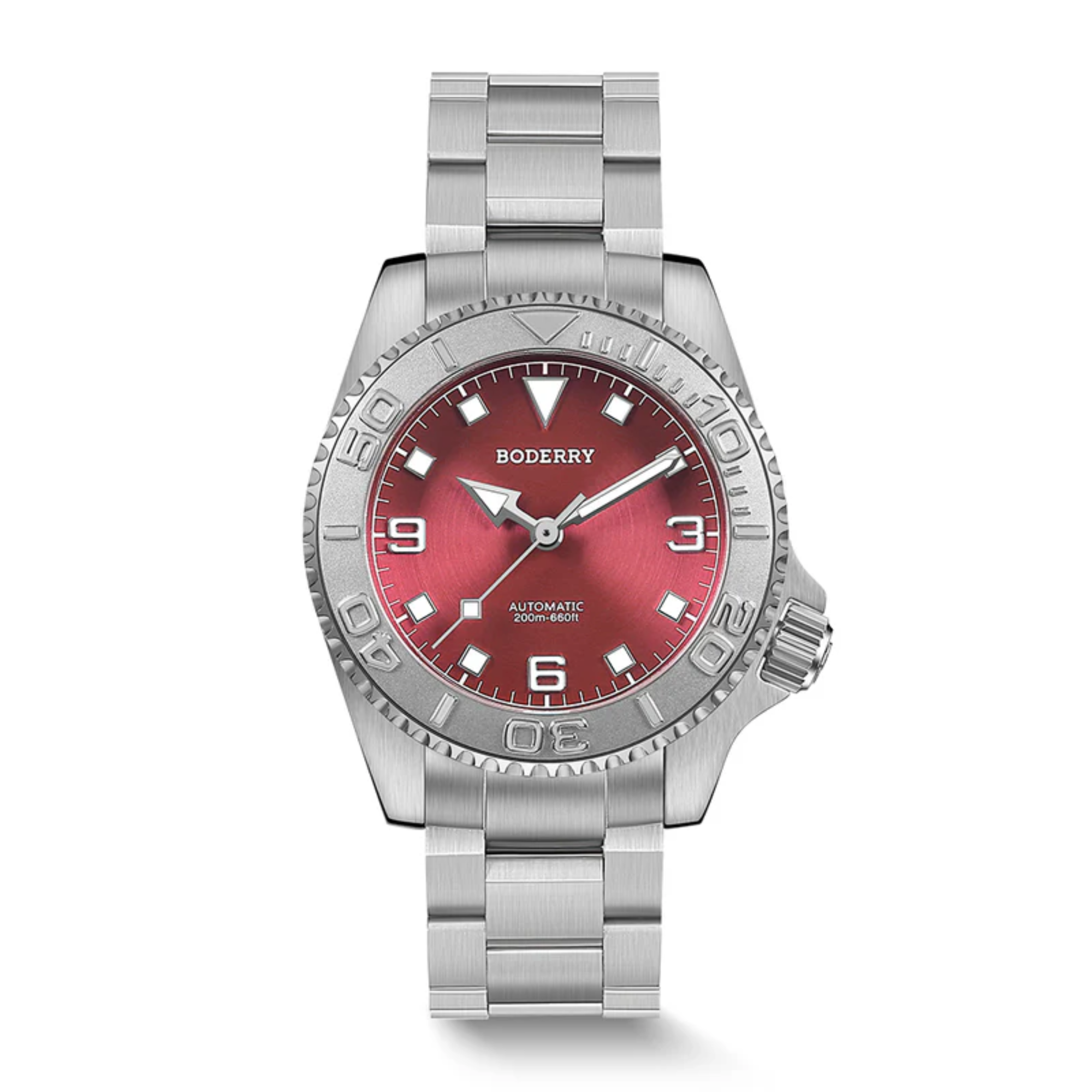 ADMIRAL 3-Hand No-Date - 200M Waterproof Titanium Automatic Diver Watch | Coral Red