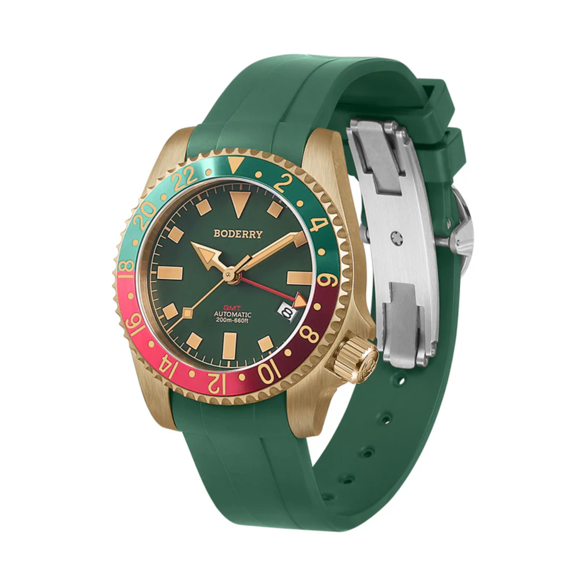 ADMIRAL GMT - 200M Waterproof Bronze Automatic Diver Watch | Green