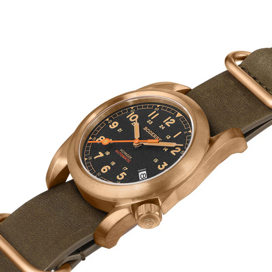 VOYAGER - 100M Waterproof Bronze Automatic Field Watch | Black