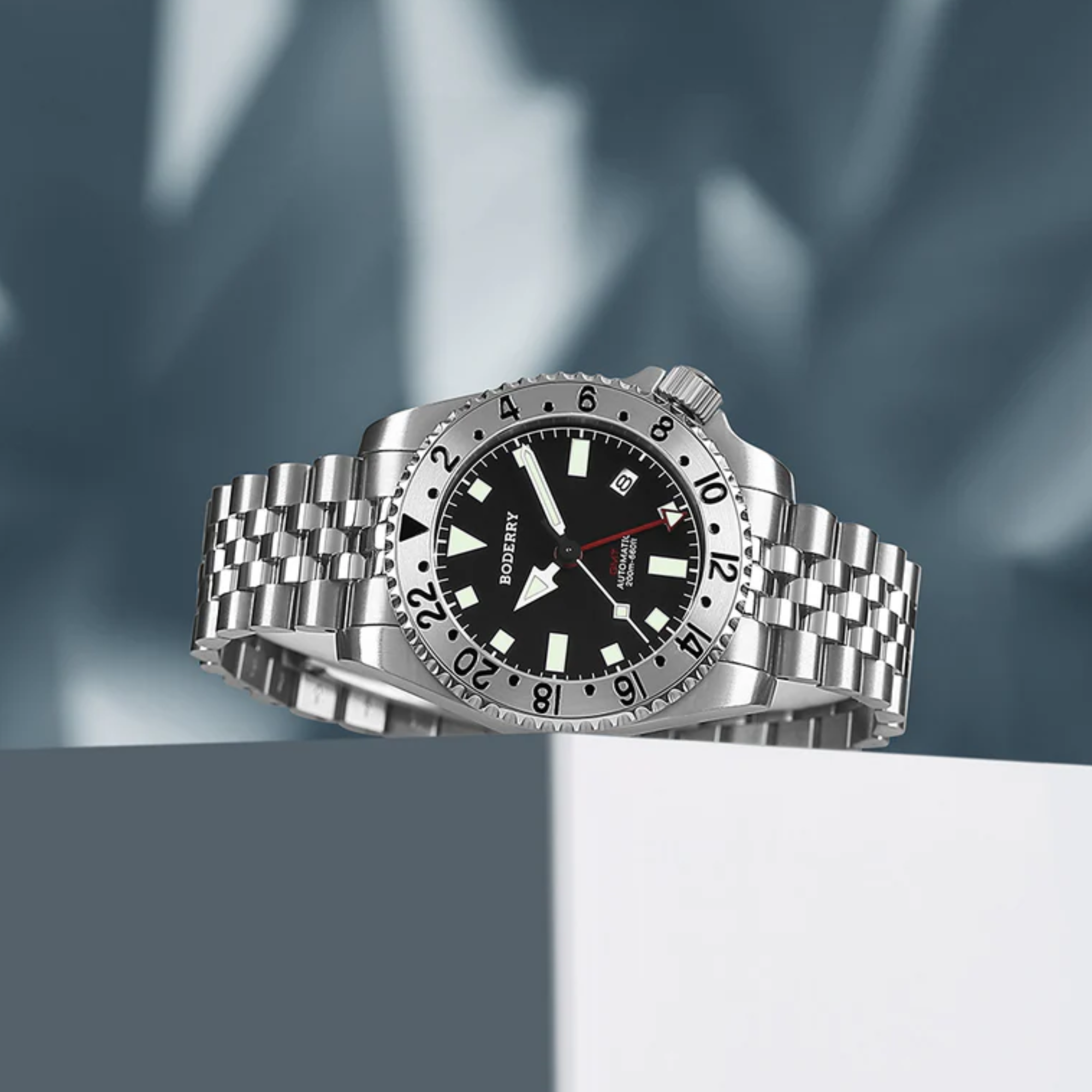 ADMIRAL GMT - 200M Waterproof Titanium Automatic Diver Watch | Black-Ti