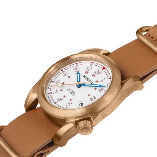 VOYAGER - 100M Waterproof Bronze Automatic Field Watch | White