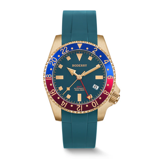 ADMIRAL GMT - 200M Waterproof Bronze Automatic Diver Watch | Blue