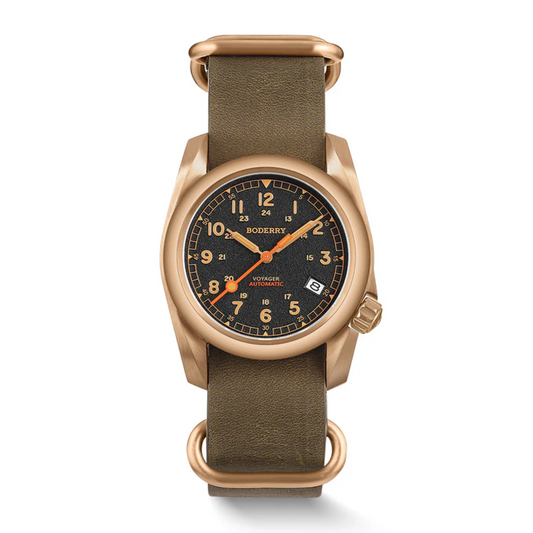 VOYAGER - 100M Waterproof Bronze Automatic Field Watch | Black