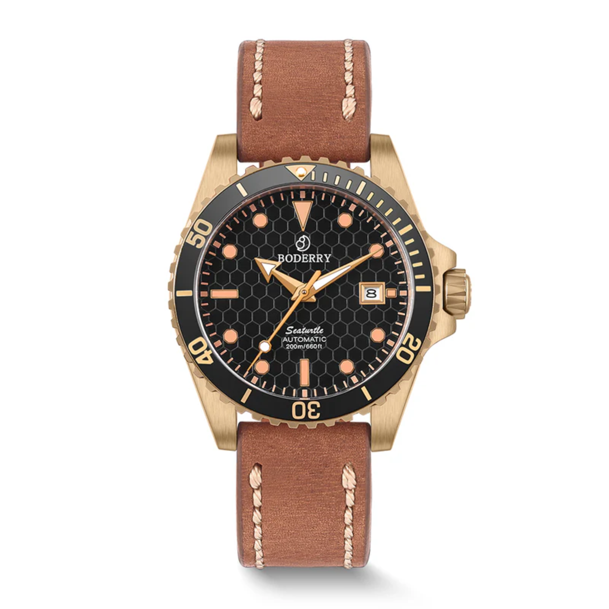 SEATURTLE.OCEAN(BRONZE) - Automatic Bronze Diver Watch | Black