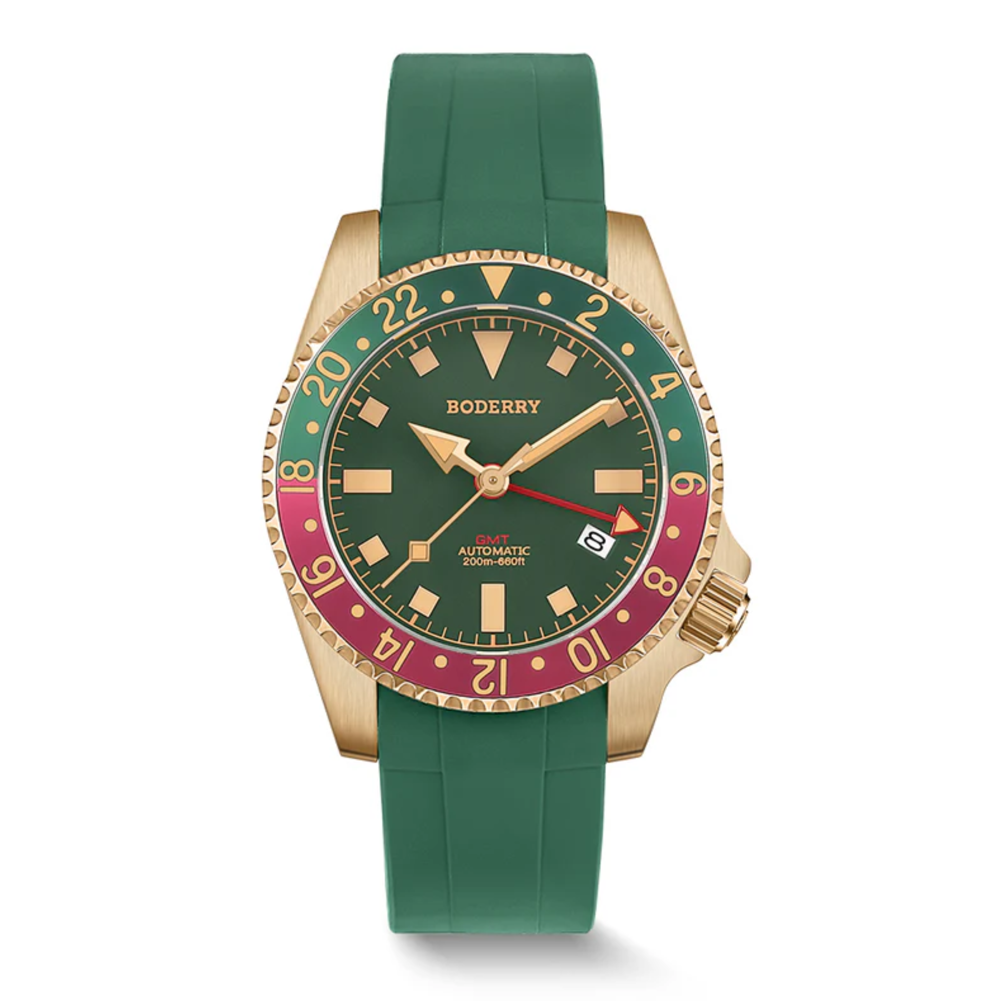 ADMIRAL GMT - 200M Waterproof Bronze Automatic Diver Watch | Green