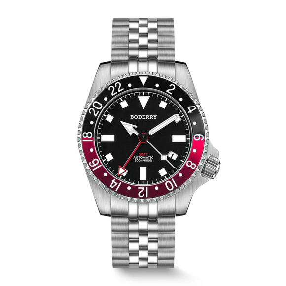 ADMIRAL GMT 200M Waterproof Titanium Automatic Diver Watch Black