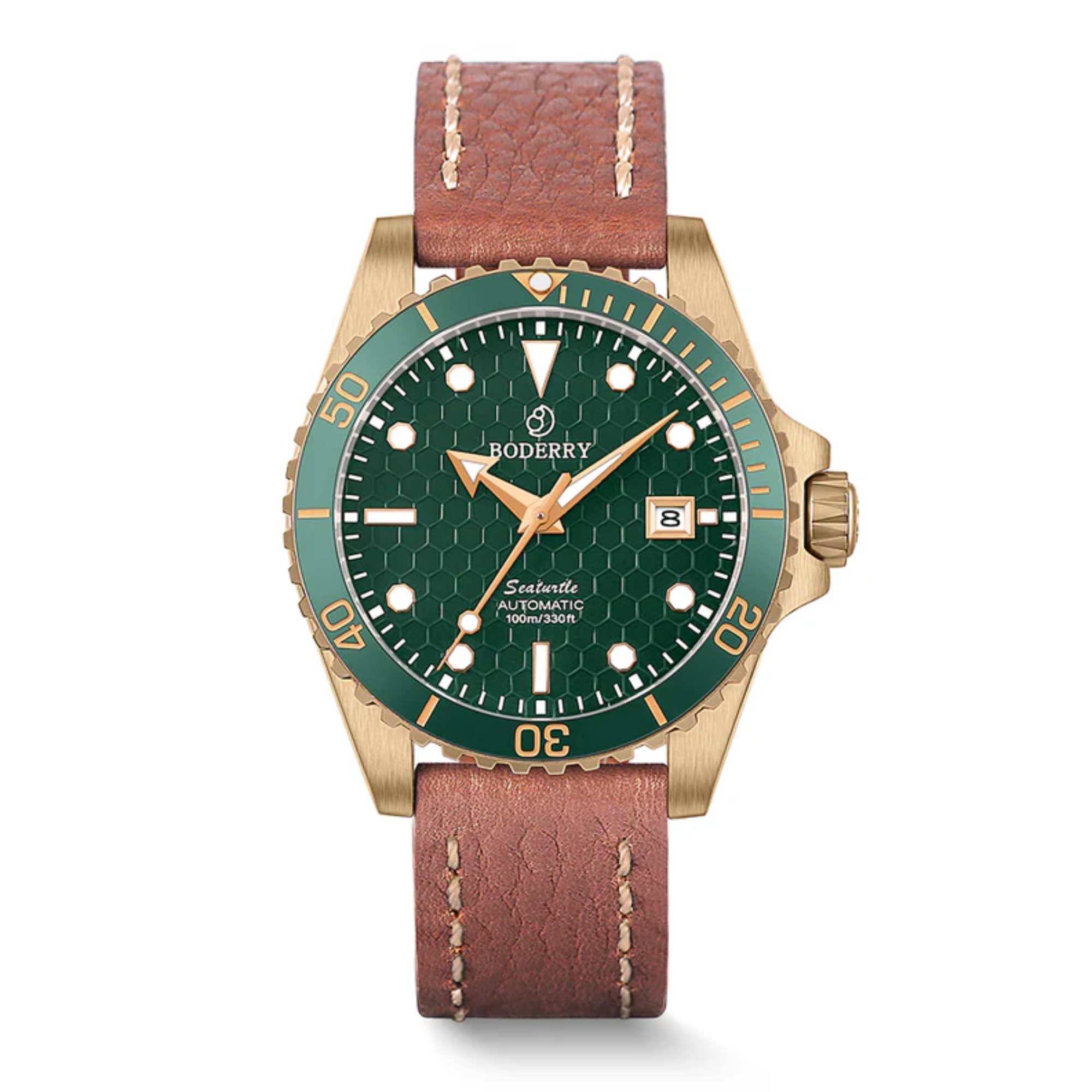 SEATURTLE.OCEAN(BRONZE) - Automatic Bronze Diver Watch | Turtle Green