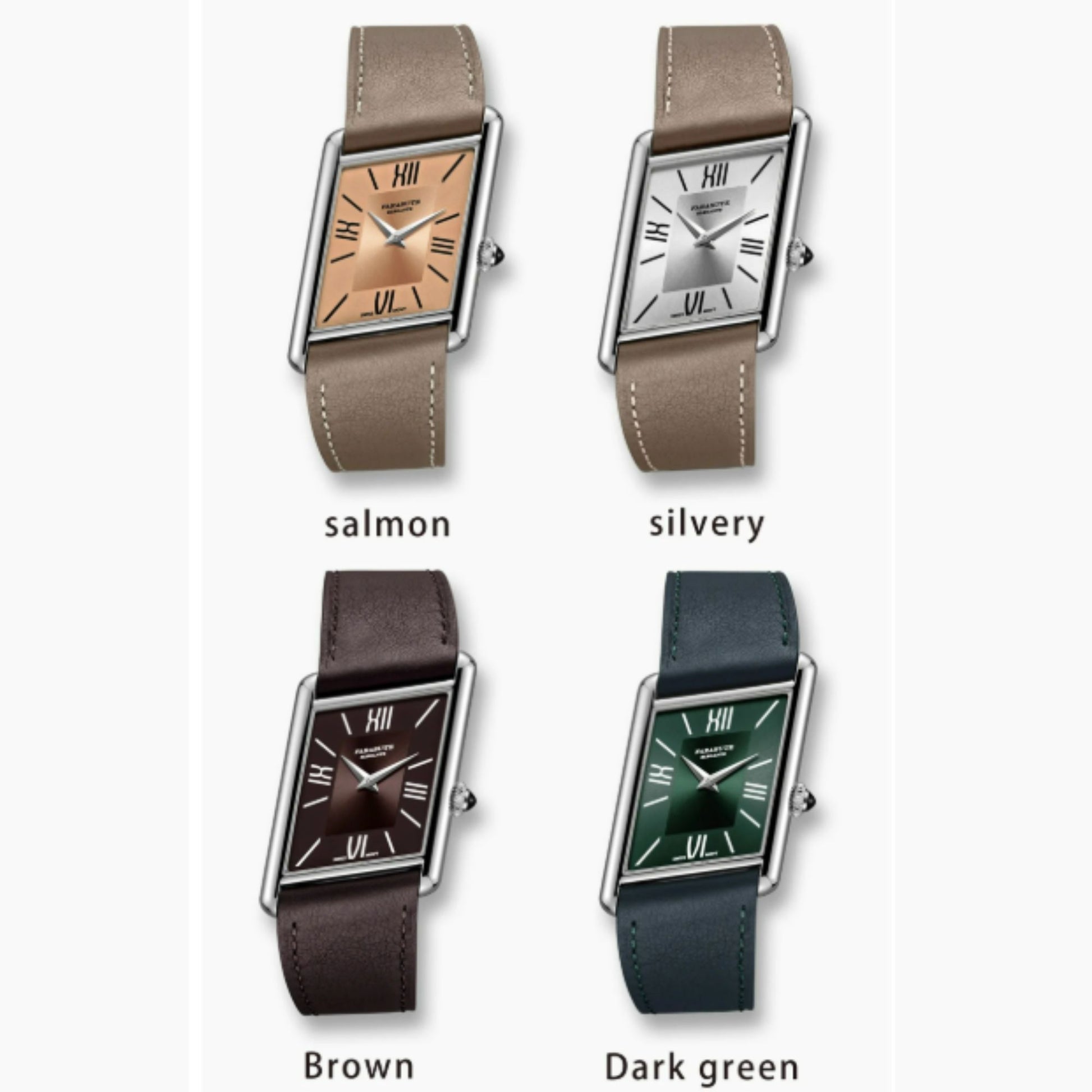 FARASUTE Men's Luxury Wristwatch with Sapphire Parallel Case - Salmon
