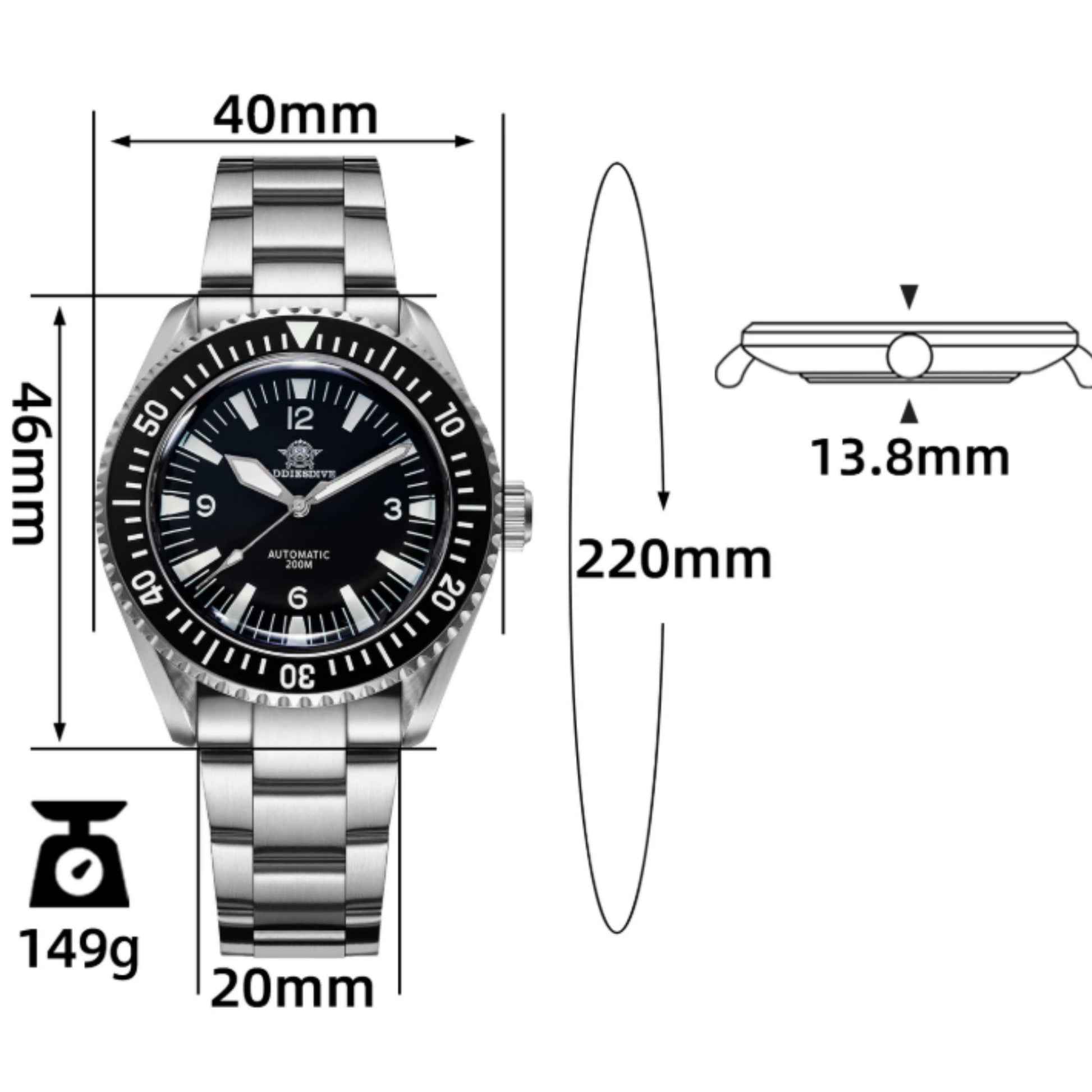 ADDIESDIVE Sharkmaster 300 Automatic Dive Watch AD2056