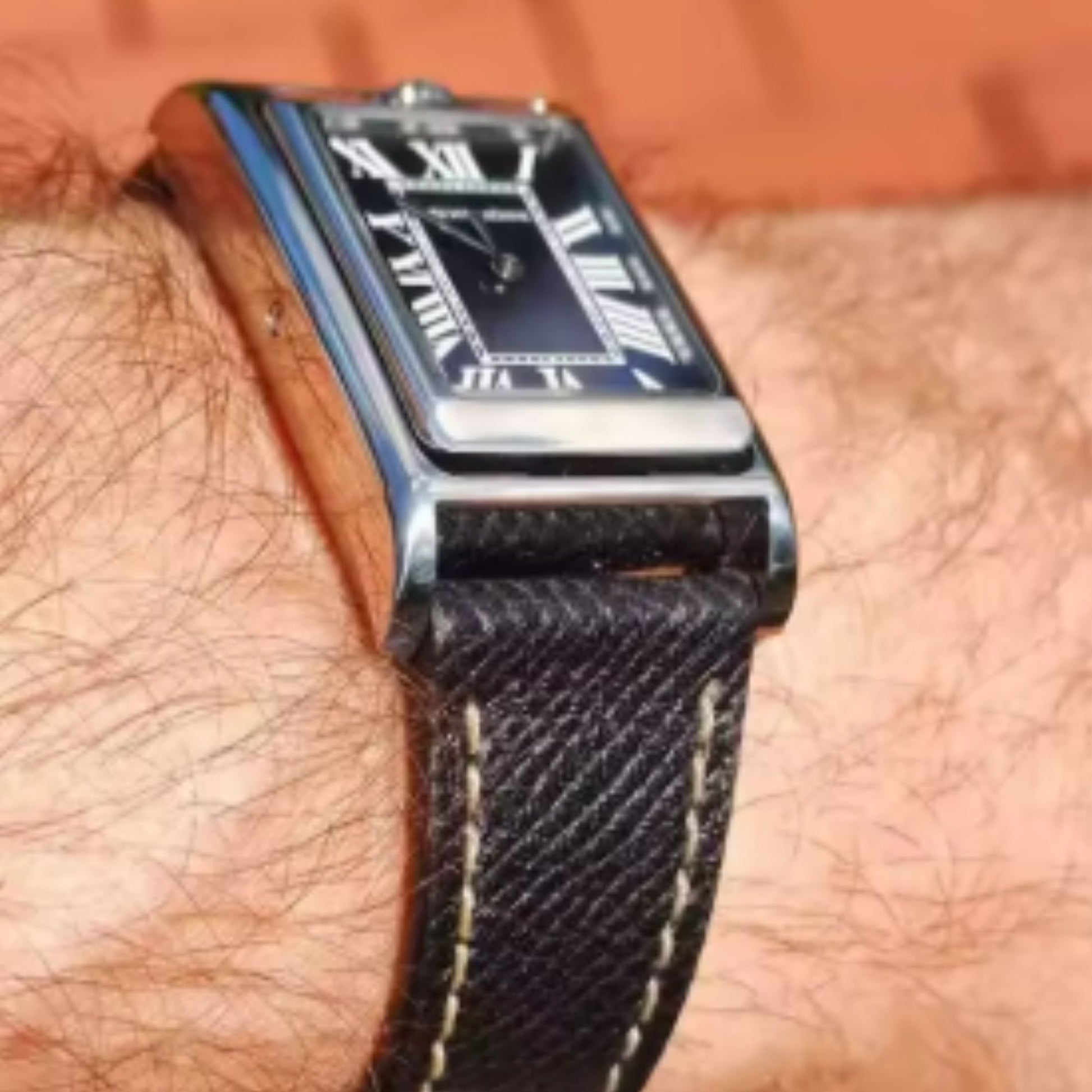 Specht & Söhne Square Double Face Men's Watches Stainless Steel Sapphire Crystal watch