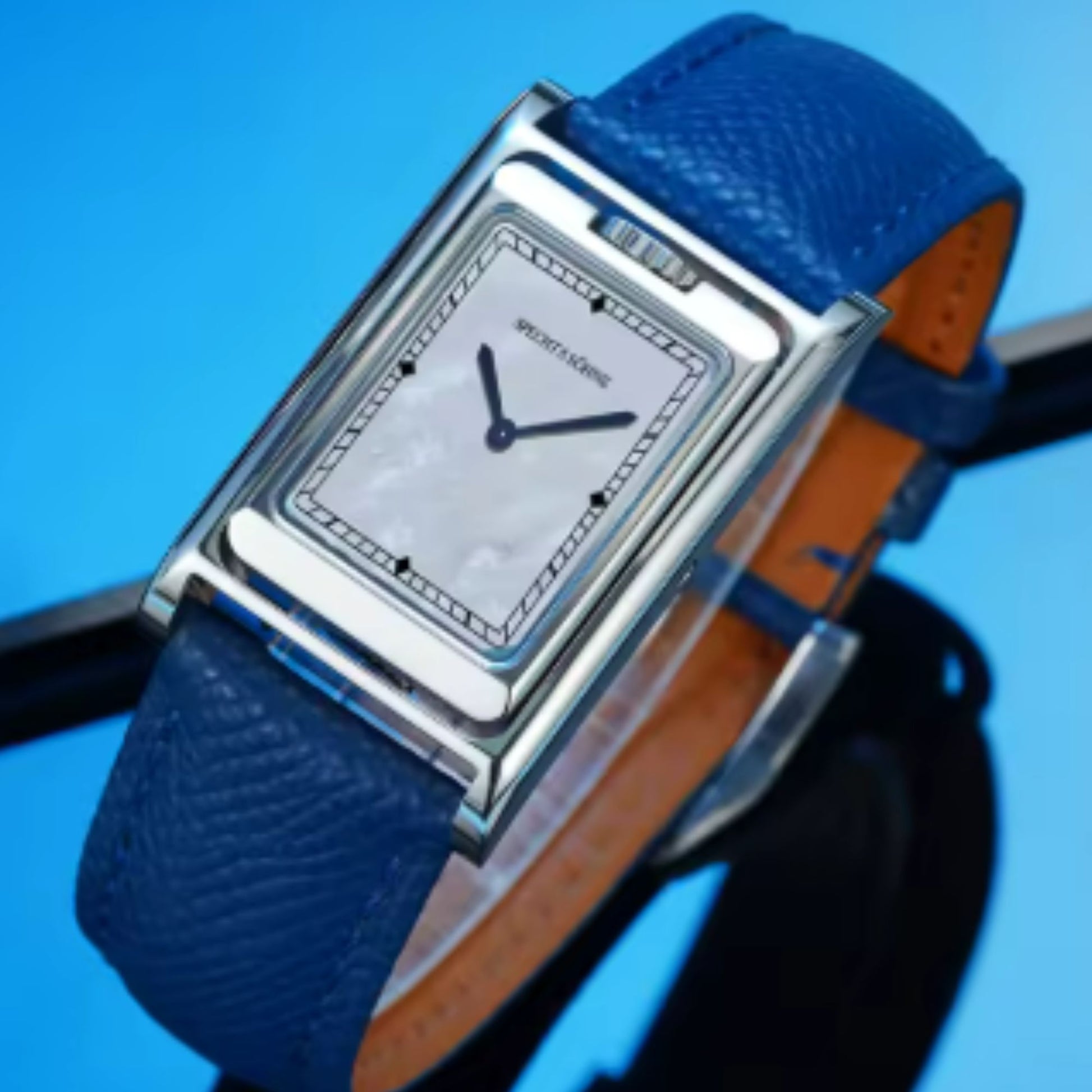 Specht & Söhne Square Double Face Men's Watches Stainless Steel Sapphire Crystal watch