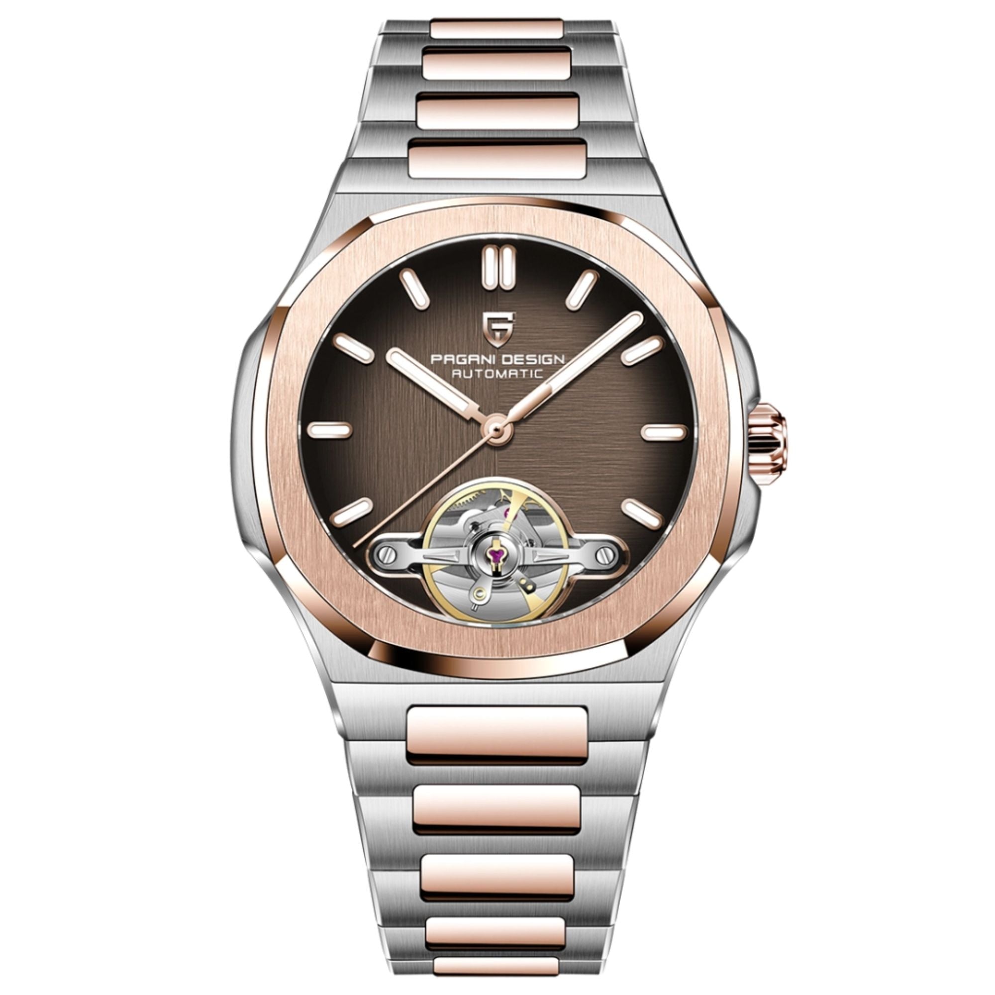 PAGANI DESIGN PD-YS025 Automatic Stainless Steel Sapphire Glass Wristwatch with open Balance Wheel