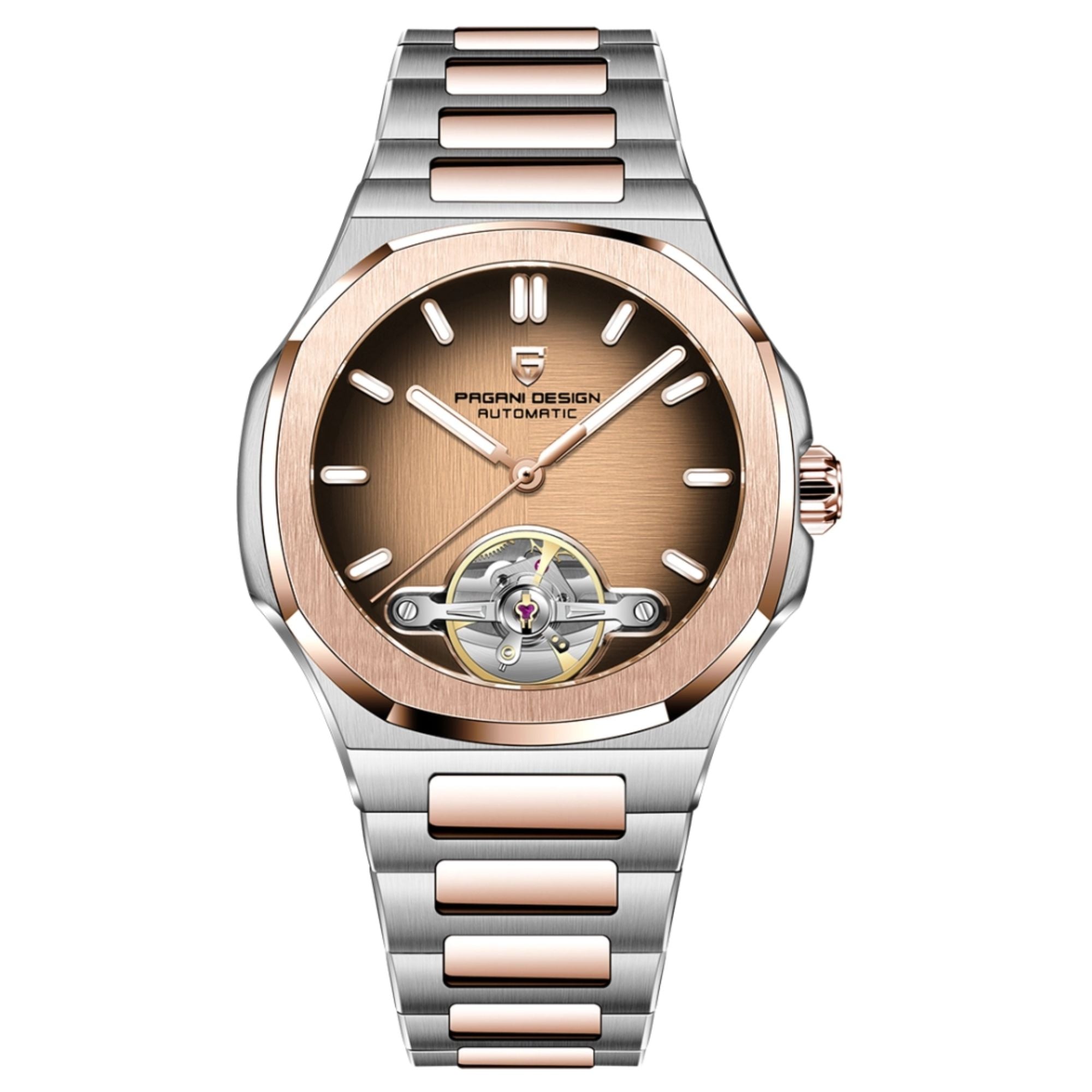 PAGANI DESIGN PD-YS025 Automatic Stainless Steel Sapphire Glass Wristwatch with open Balance Wheel