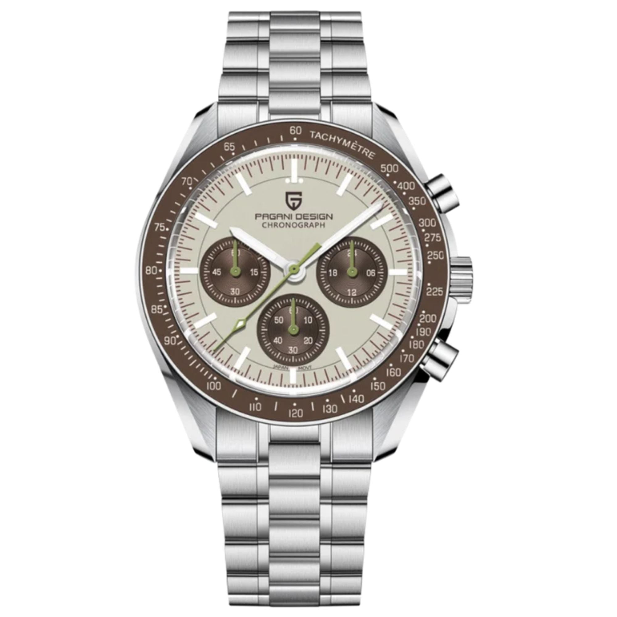 Pagani Design PD-1701 Moonwatch Men's 40mm Seiko VK63 Chronograph Quartz Watch Sapphire Crystal 100m Waterproof Luminous Watch