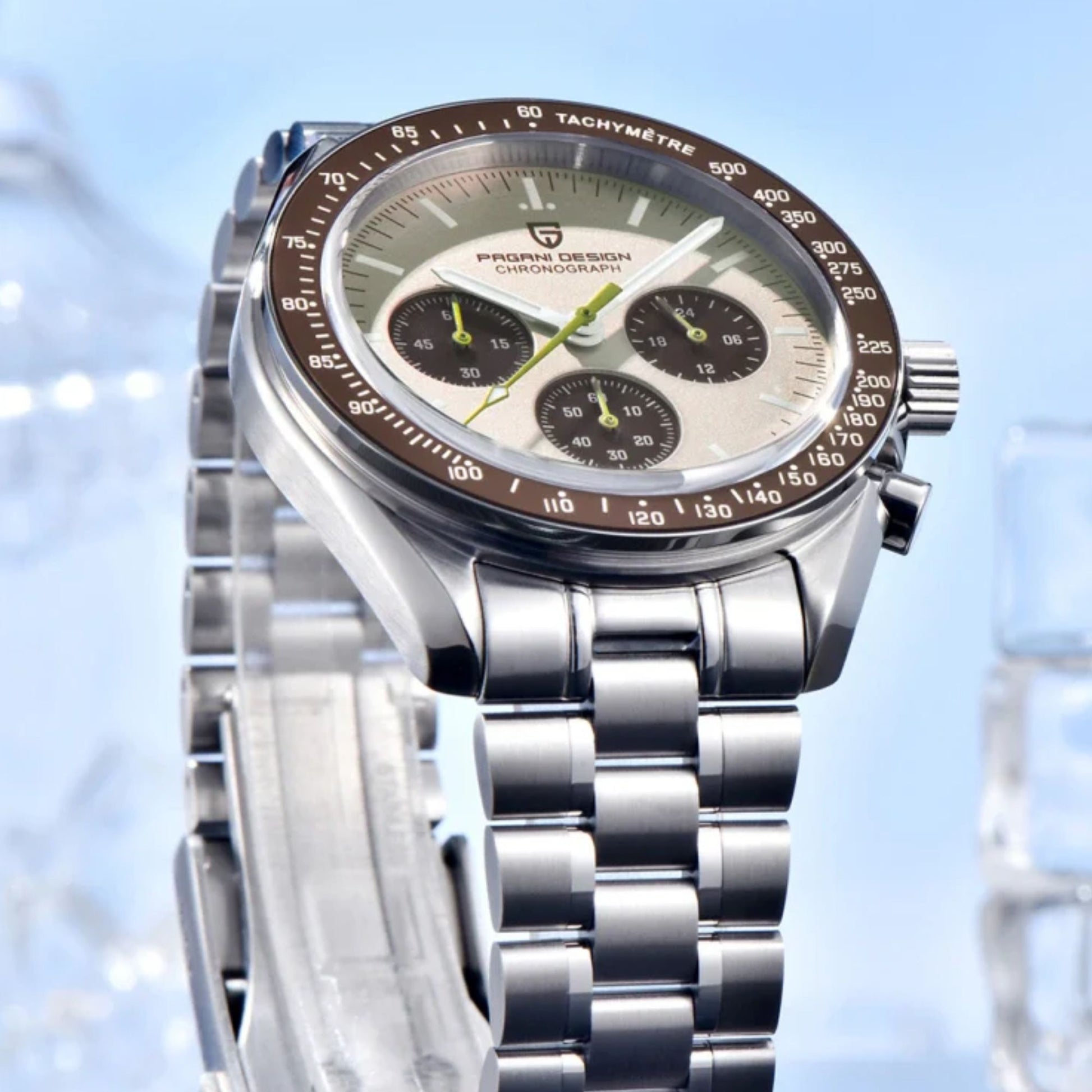 Pagani Design PD-1701 Moonwatch Men's 40mm Seiko VK63 Chronograph Quartz Watch Sapphire Crystal 100m Waterproof Luminous Watch