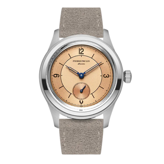 Pierre Paulin business LEVEE series Handwinding Watch Sector Dial Salmon silver dial Vintage Casual Watch Mens watch dream-watches.com india