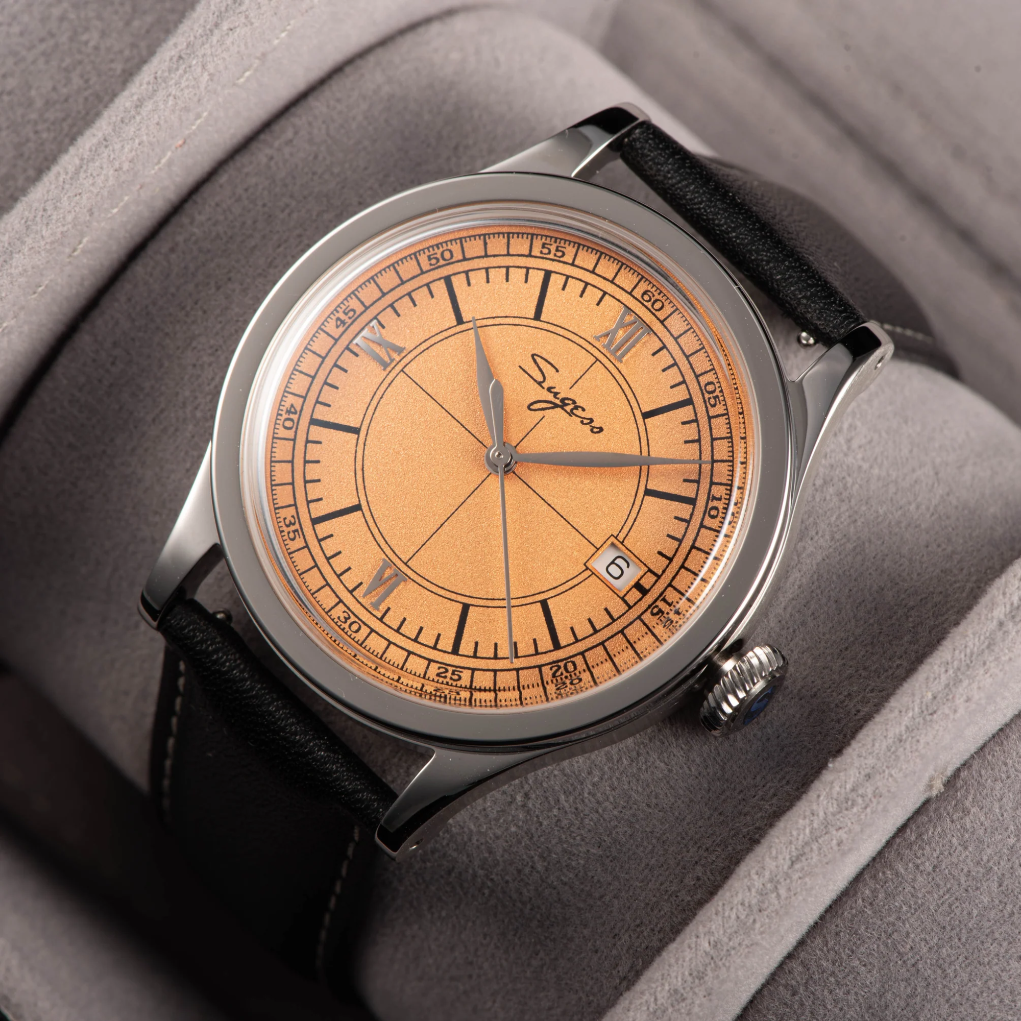 Sugess Heritage S411-3B Seagull 2130 Movement Stainless Steel Case Deep Orange Dial SU4113BOR watch dream-watches.com india
