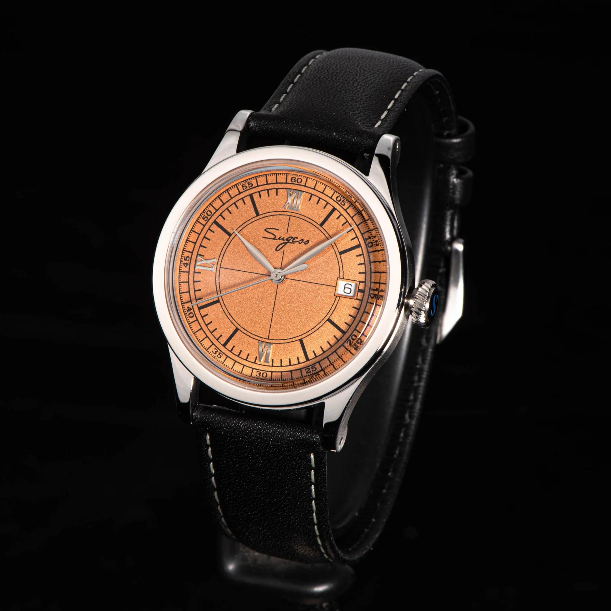 Sugess Heritage S411-3B Seagull 2130 Movement Stainless Steel Case Deep Orange Dial SU4113BOR watch dream-watches.com india