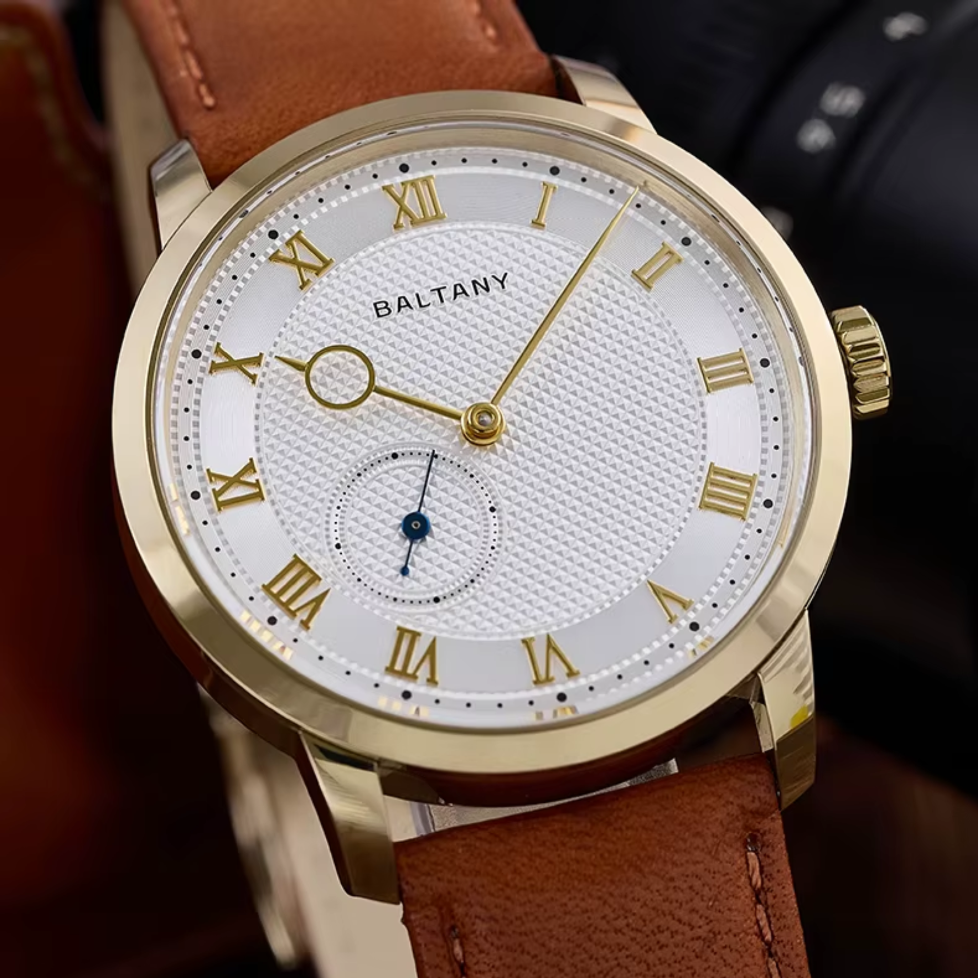 Baltany Vintage Micro Rotor Automatic Watch Men Exhibition Caseback S4099 Wristwatch 38MM