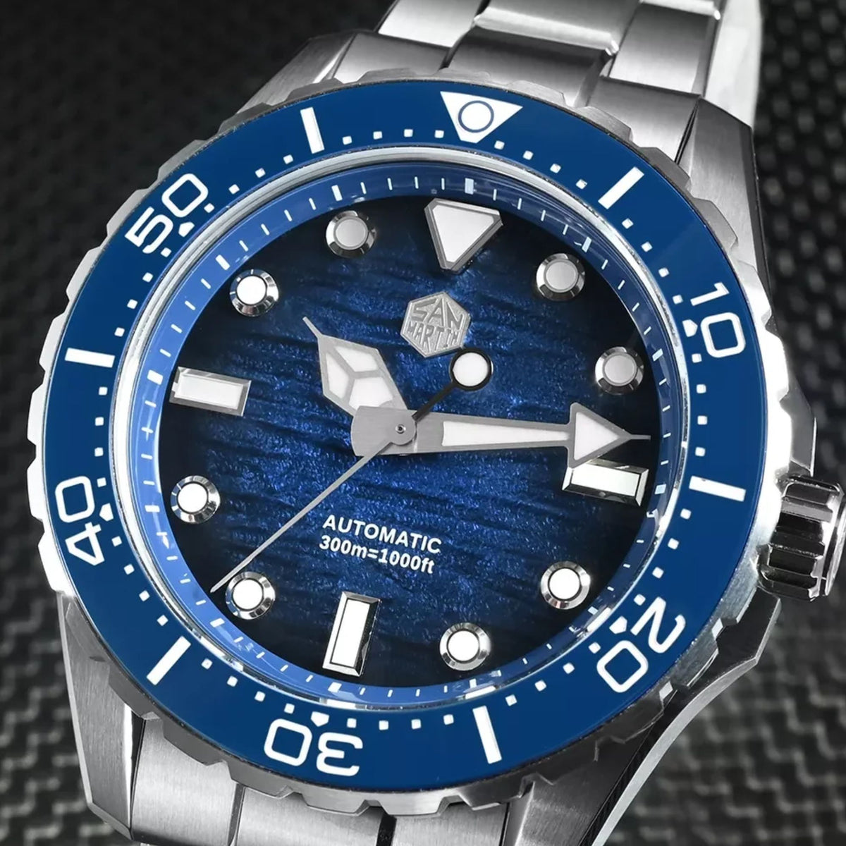 San Martin SN0154-G 40mm Dive Watch Automatic ST2130 Waterproof 300m Gradient dial BGW-X1 Luminous