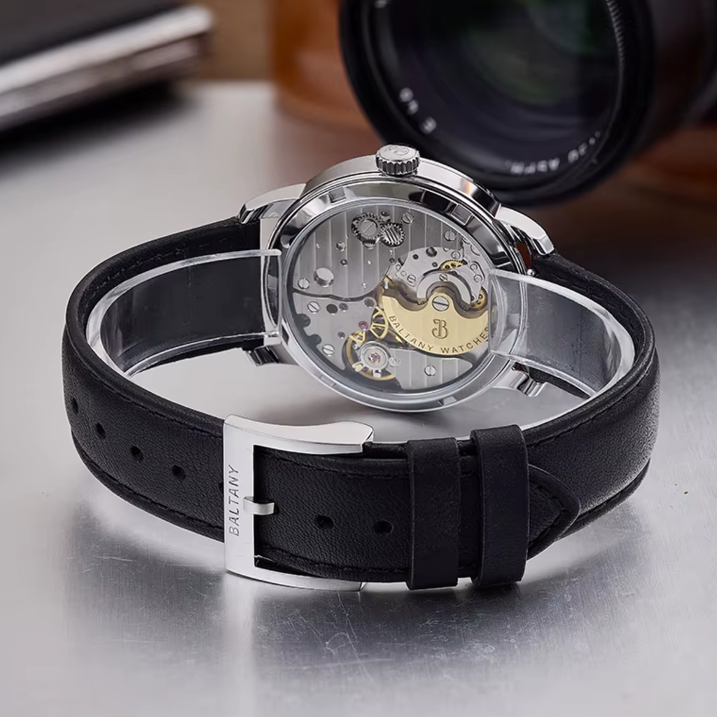 Baltany Vintage Micro Rotor Automatic Watch Men Exhibition Caseback S4099 Wristwatch 38MM