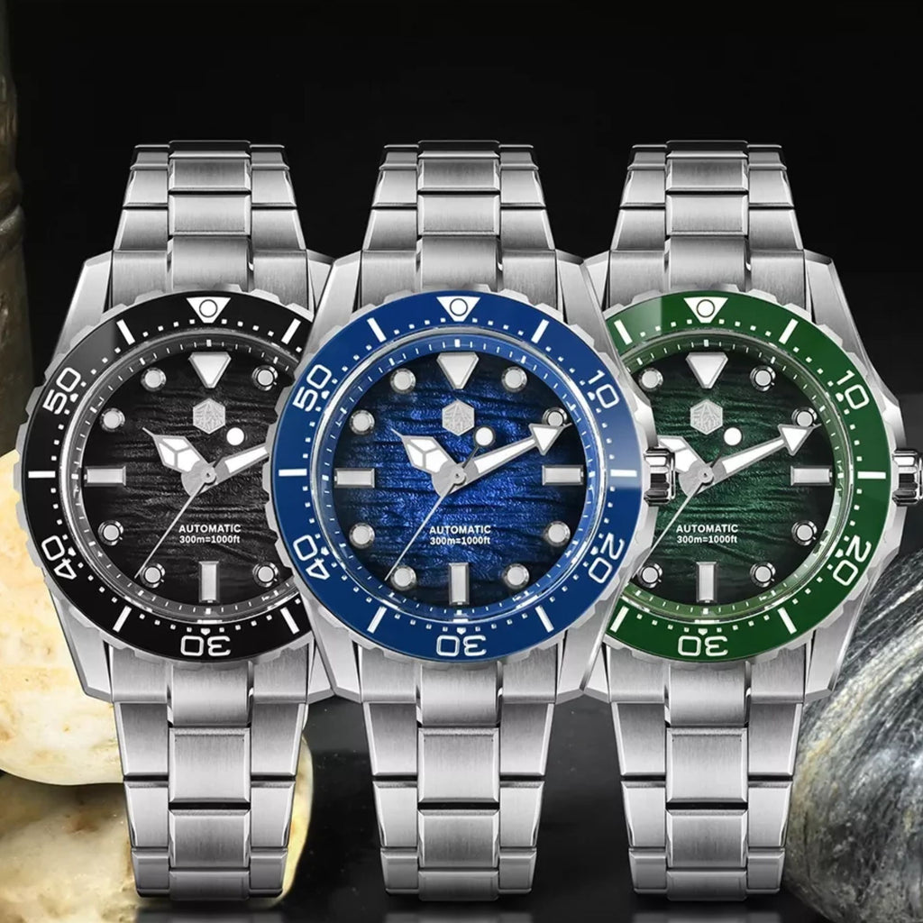 San Martin SN0154-G 40mm Dive Watch Automatic ST2130 Waterproof 300m Gradient dial BGW-X1 Luminous