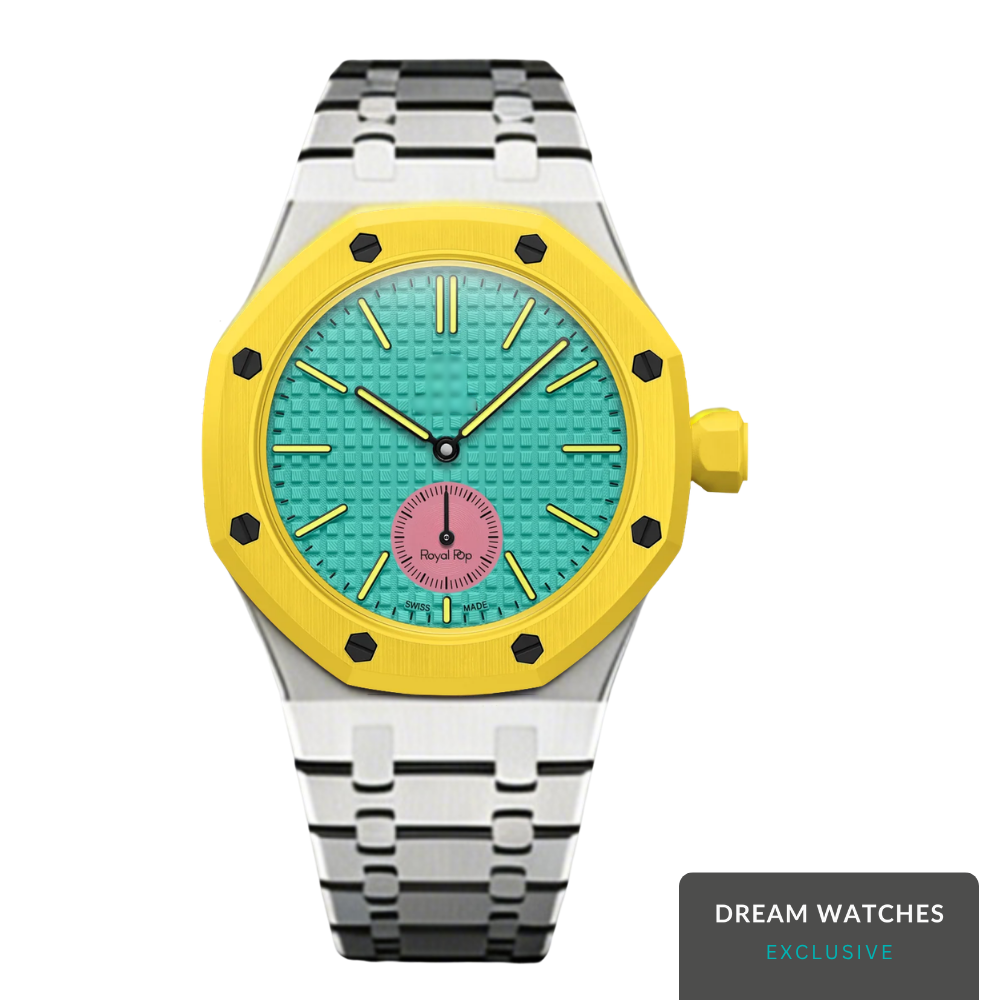 AP Swatch Watch Modkit Case & Strap | Stainless Steel Case Stainless Steel Bracelet | Butterfly clasp (Crown at 3pm)