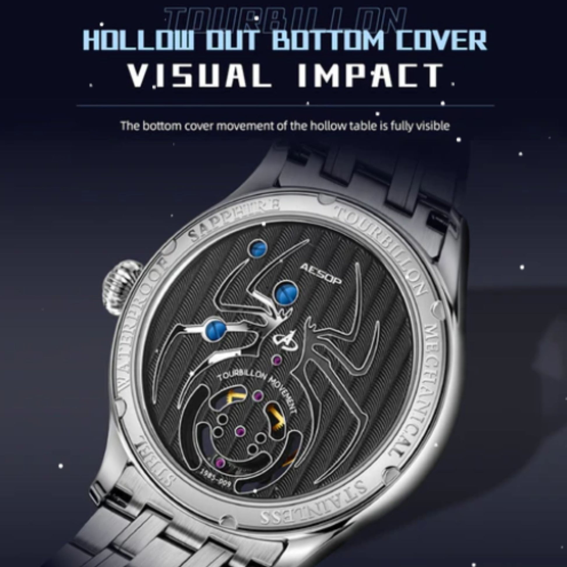 AESOP Original diamond tourbillon movement watch 7040