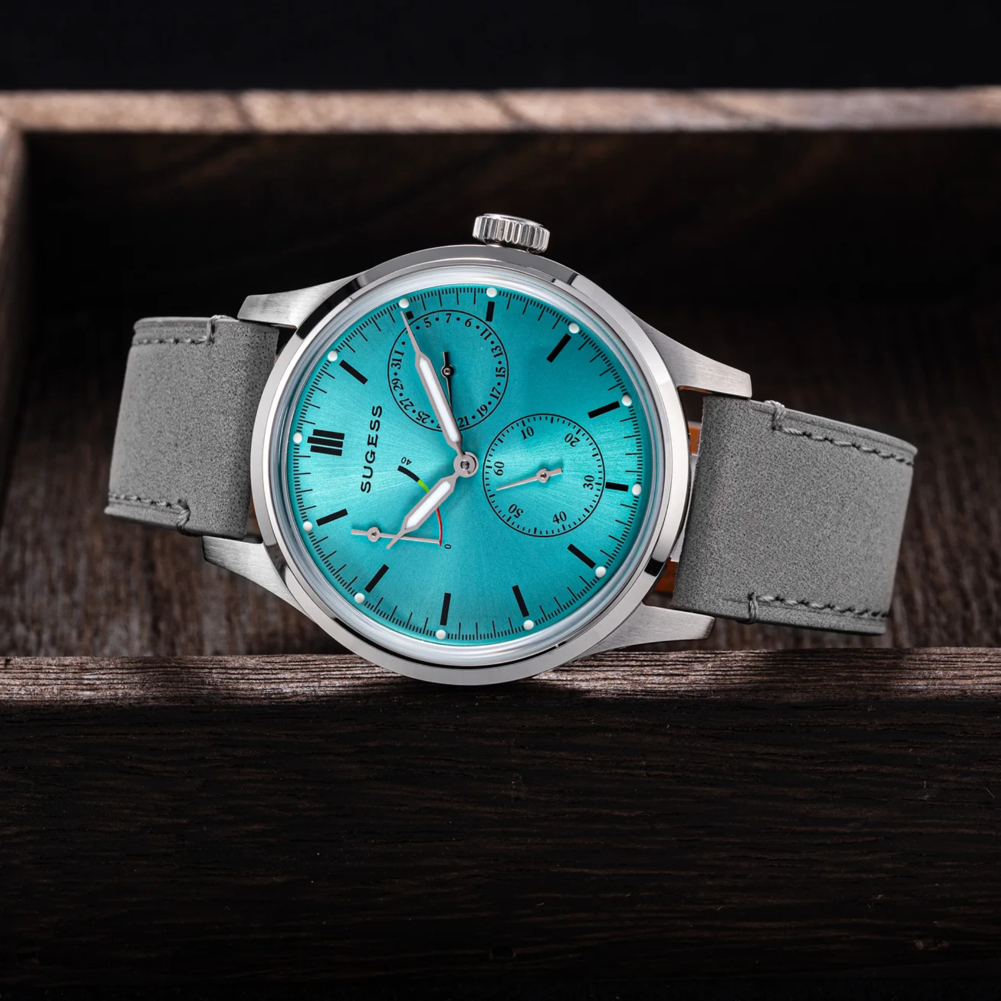 Sugess S458 Light Blue Dial Stainless-Steel Automatic