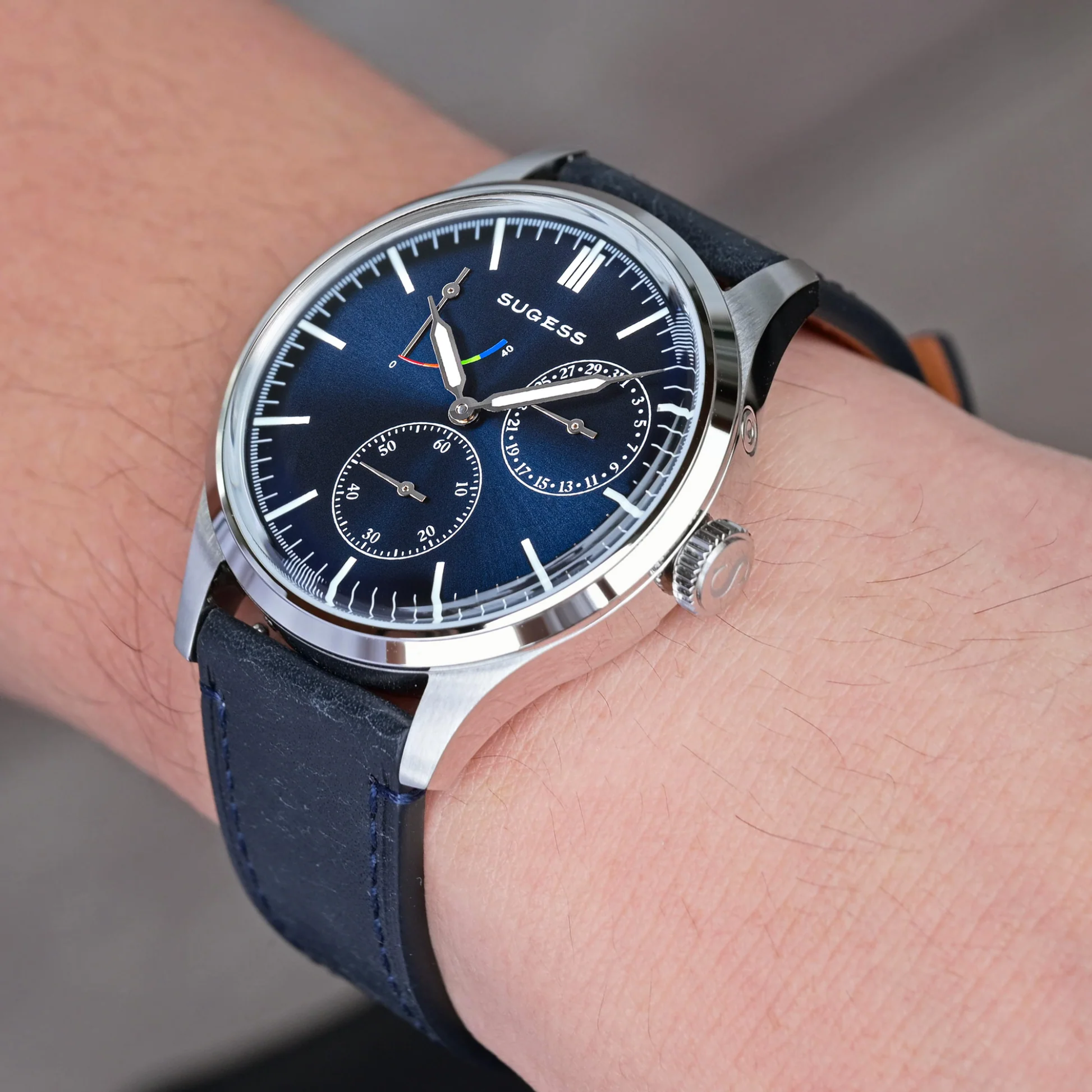 Sugess S458 Deep Blue Dial Stainless-Steel Automatic