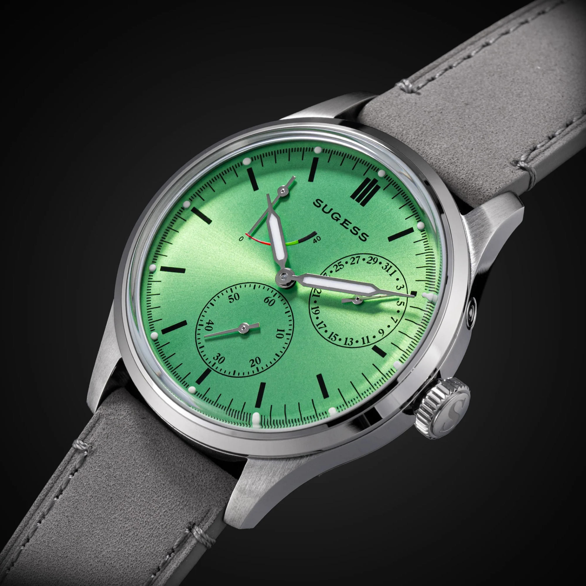 Sugess S458 Green Dial Stainless-Steel Automatic