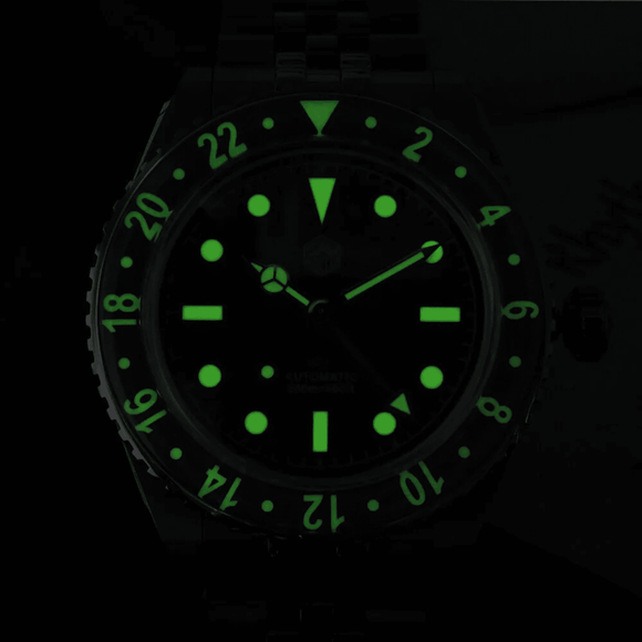 San Martin Vintage GMT Watch SN005-G2 - Black san martin watches india online
