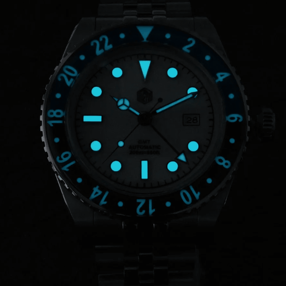 San Martin Vintage GMT Watch SN005-G4 - Black san martin watches india online