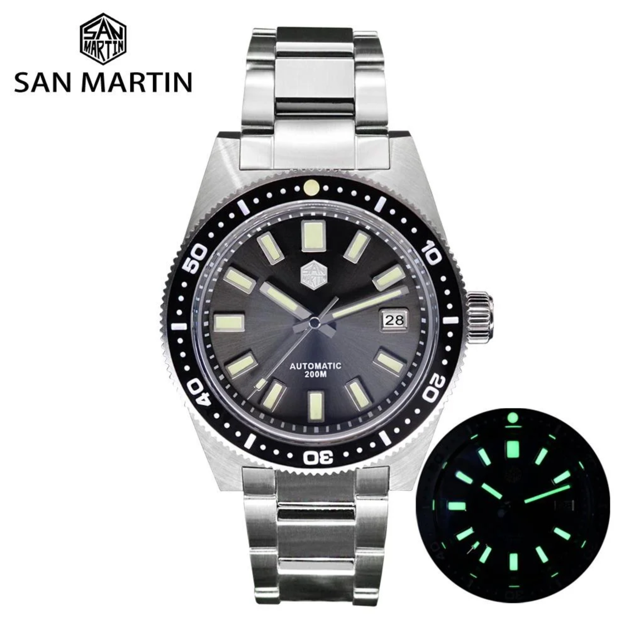 San Martin 62mas Automatic Watch SN007G-V4 - Grey san martin watches india online