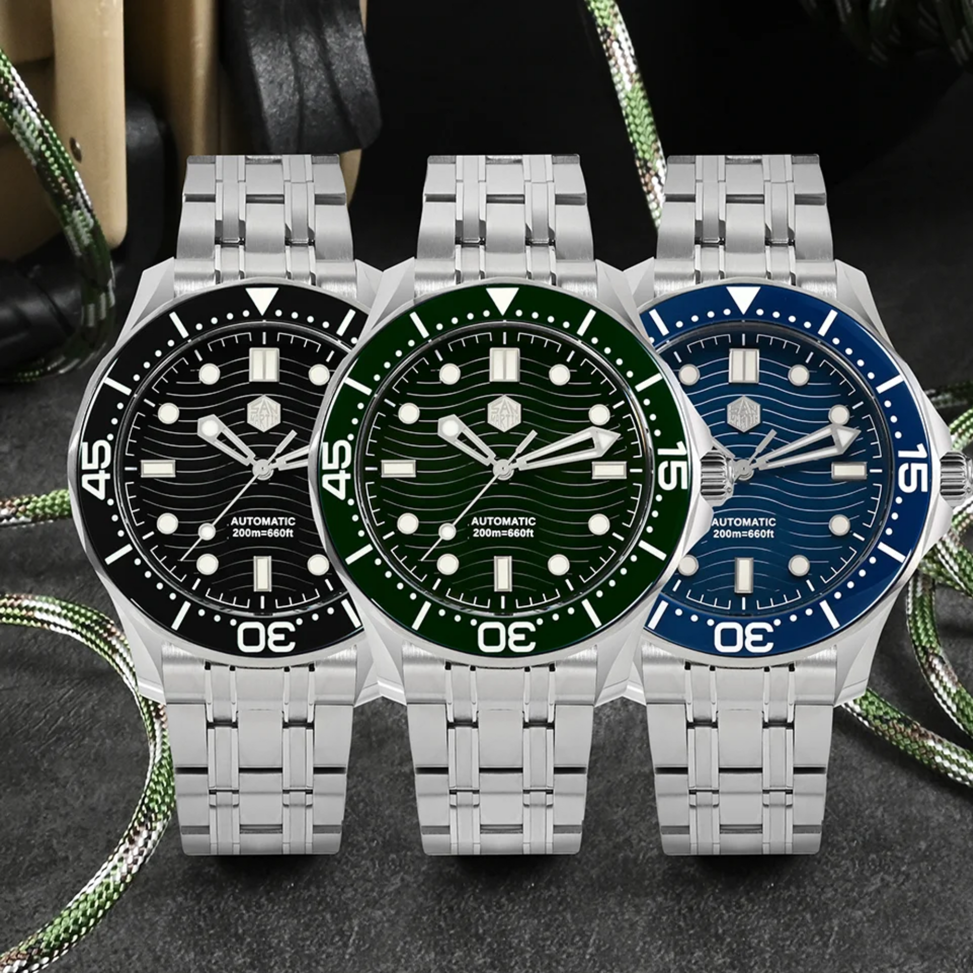 San Martin Sea Ghost Diving Watch SN0088G2 - Black san martin watches india online