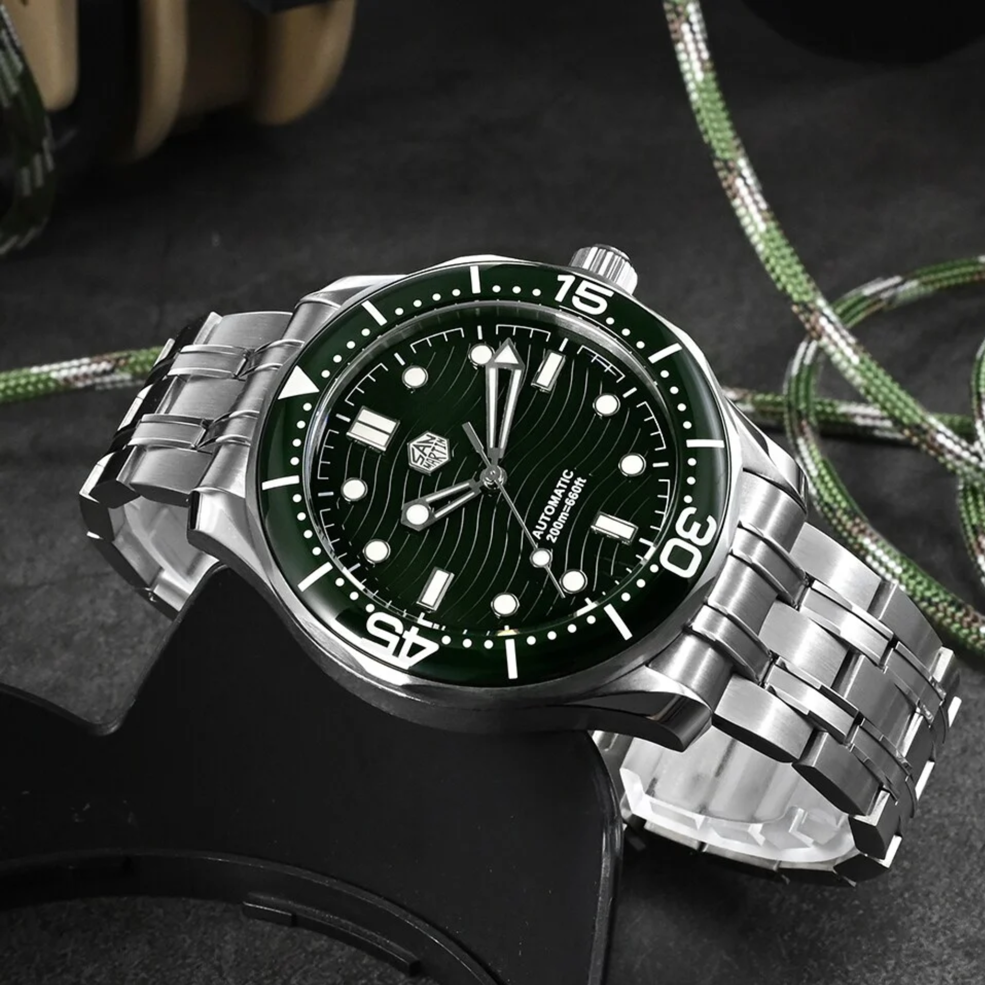 San Martin Sea Ghost Diving Watch SN0088G2 - Green san martin watches india online