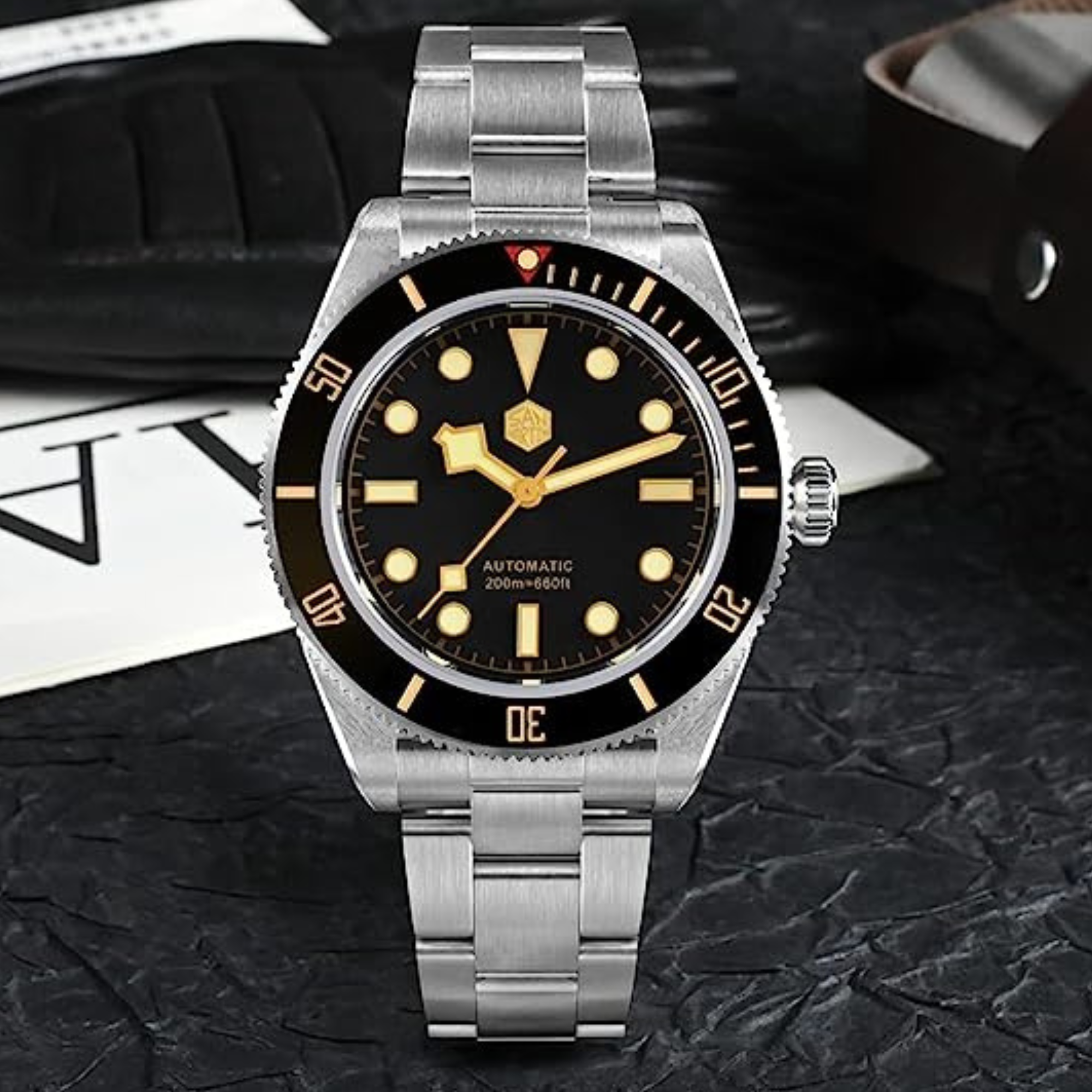 San Martin New BB58 NH35 40mm Diver Watch SN008GB - Black san martin watches india online