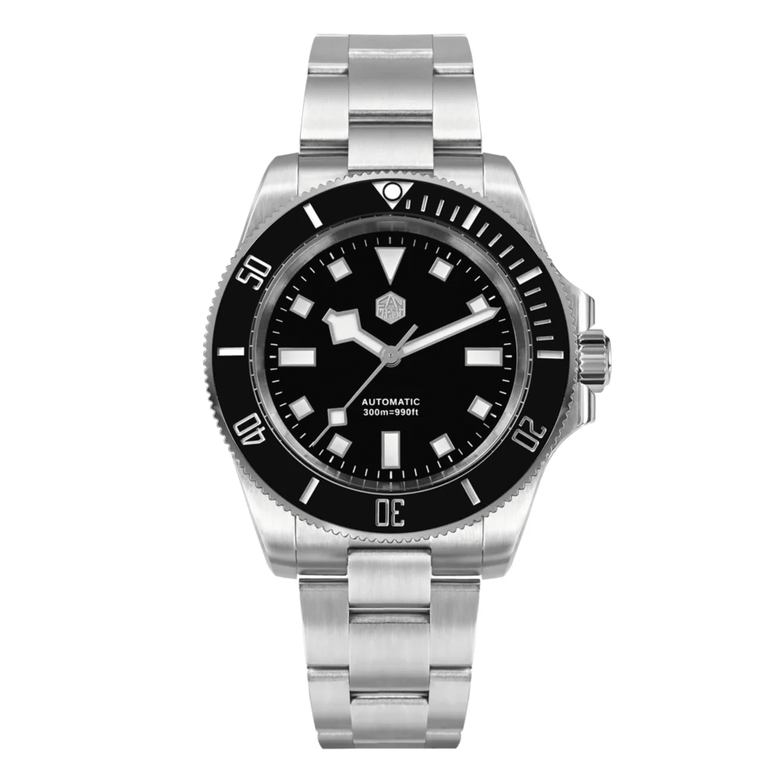 San Martin New Diver Watch Classic Snowflake Hands SN0111G - Black san martin watches india online