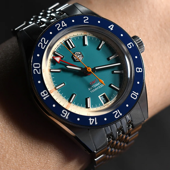 San Martin New Original Design Men Watch 39.5mm GMT SN0116 - Blue san martin watches india online