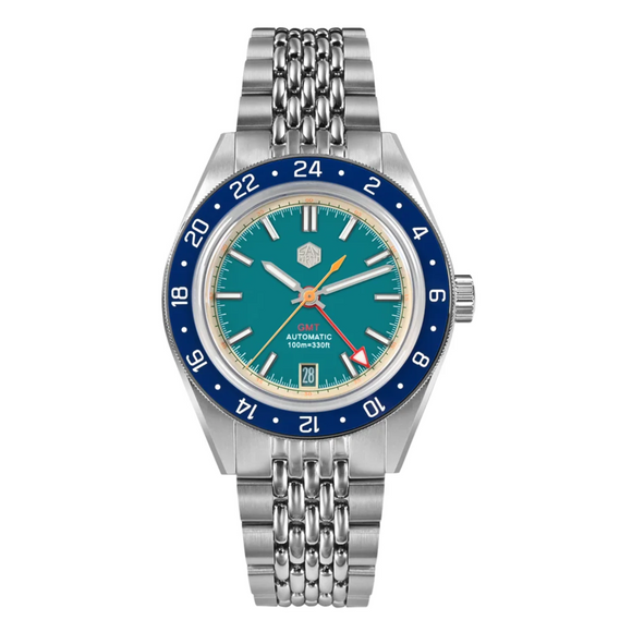 San Martin New Original Design Men Watch 39.5mm GMT SN0116 - Blue san martin watches india online