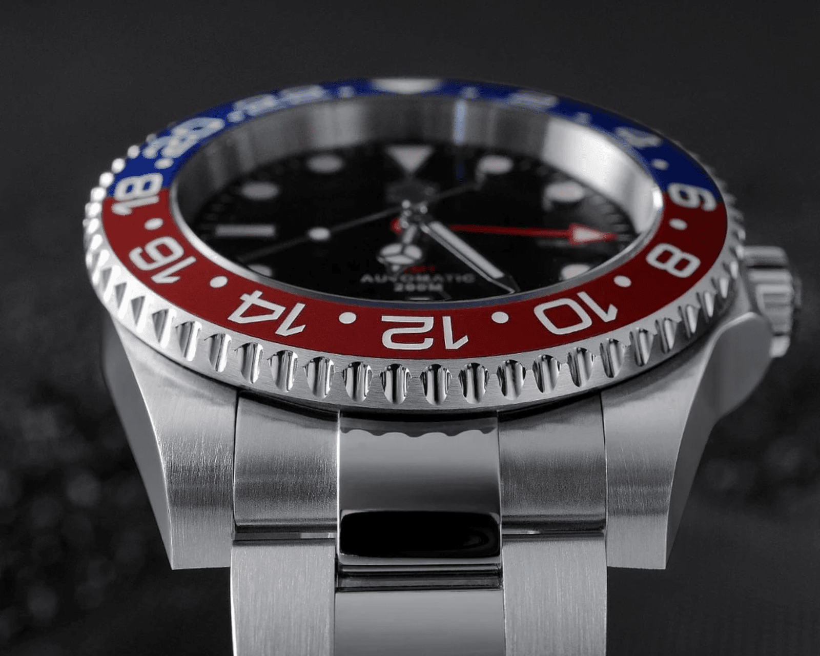 San Martin GMT Diver Luxury Mechanical Watch SN016 - Blue Red "Pepsi" san martin watches india online