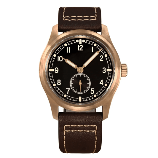 San Martin 37mm Bronze Pilot RONDA 6004 Men Watch SN034-Q-C - Black C2 san martin watches india online