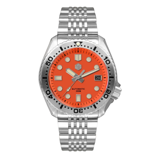 San Martin Abalone NH35 Men's Mechanical Watch SN046-G - Orange san martin watches india online