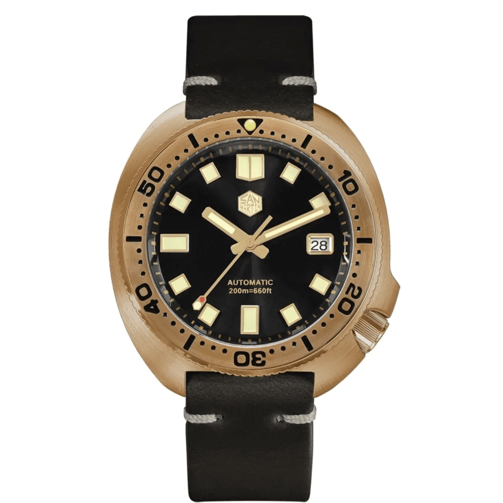 San Martin Bronze Captain Willard Turtle Watch SN047-V4 - Black san martin watches india online