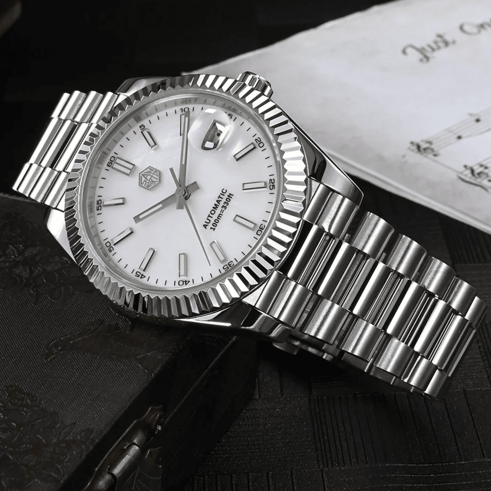 San Martin 40mm DJ Homage Men Watch SN059 V2 - White san martin watches india online
