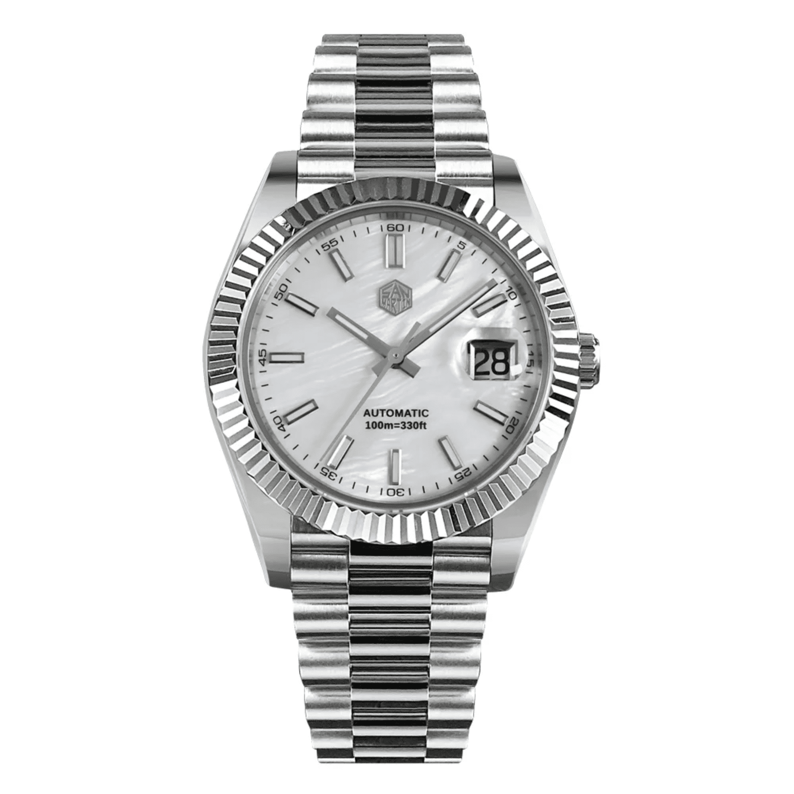 San Martin 40mm DJ Homage Men Watch SN059 V2 - White san martin watches india online
